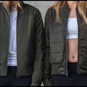 Reversible Lululemon non stop bomber size 4 dark olive
